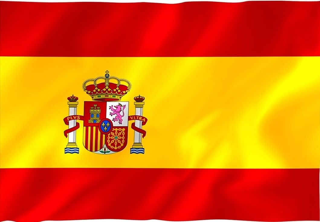 La bandera de España con movimiento.